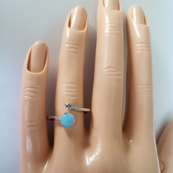 HOST PICK!!! 💙 Sterling Silver Blue Opal Ring - Picture 7 of 8